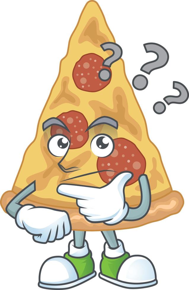 Cartoon character of slice of pizza vector