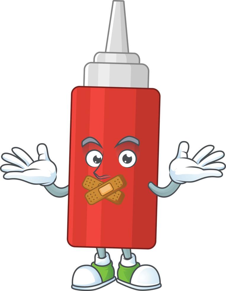 Cartoon character of sauce bottle vector