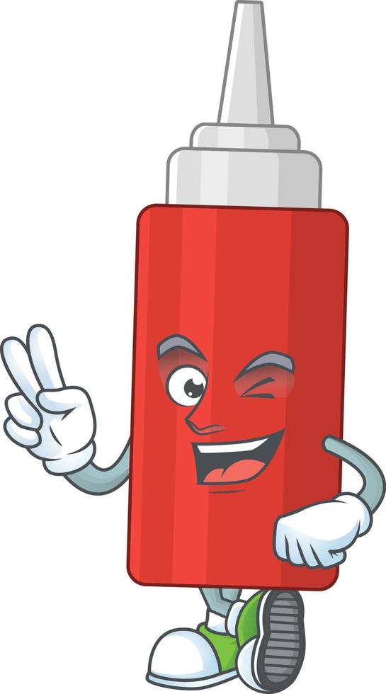 Cartoon character of sauce bottle vector