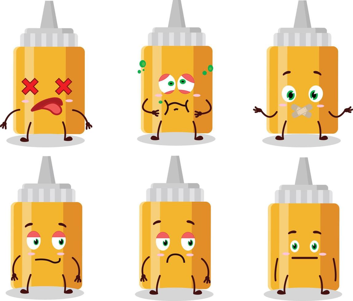 Mayonnaise bottle cartoon character with nope expression vector