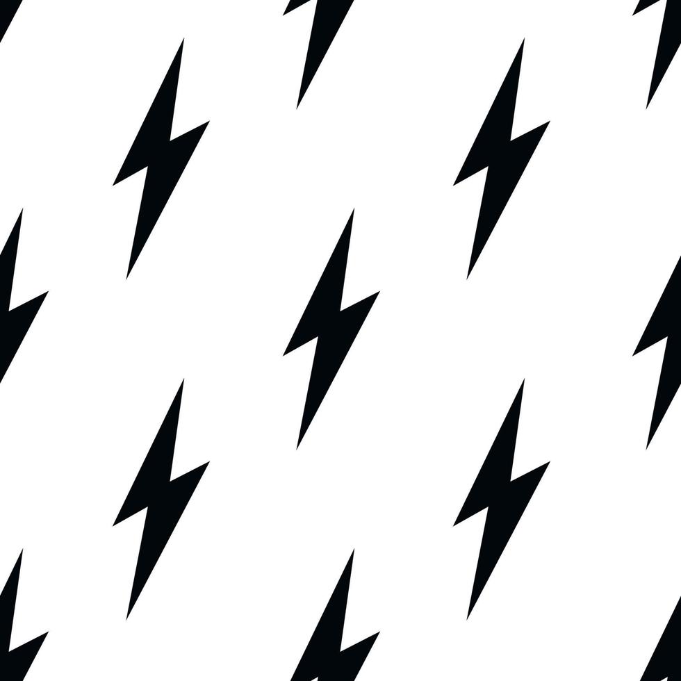 Vector flat hand drawn seamless pattern with lightning. Flat vector hippy boho illustration