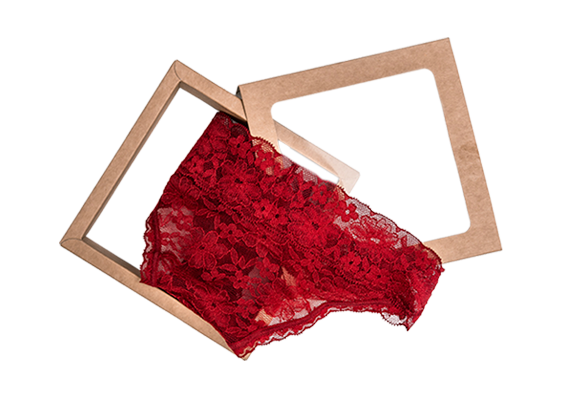 Red underwear in a box isolated on a transparent background 21603108 PNG