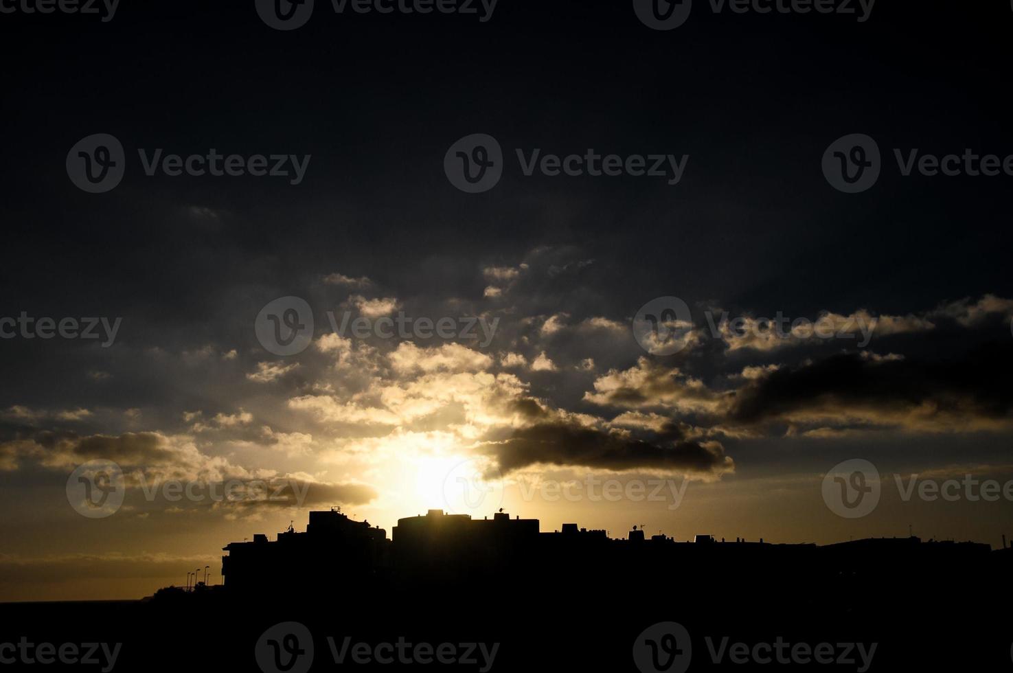 hermosa vista del atardecer foto