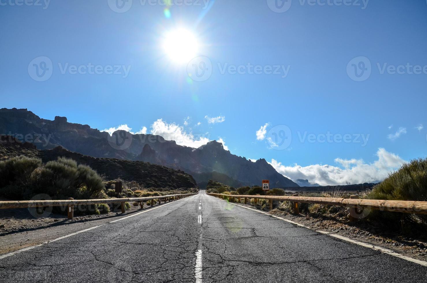 Road through the scenic landscape photo