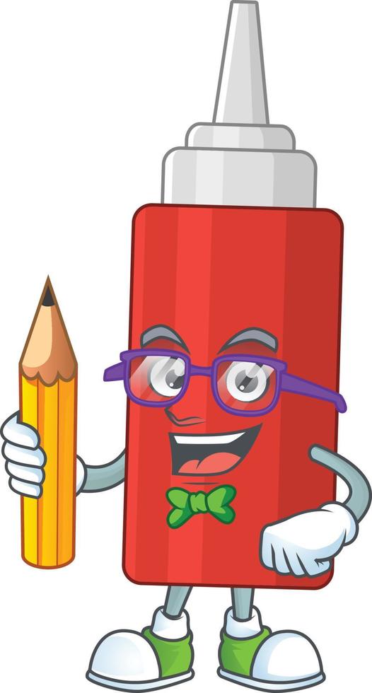 Cartoon character of sauce bottle vector
