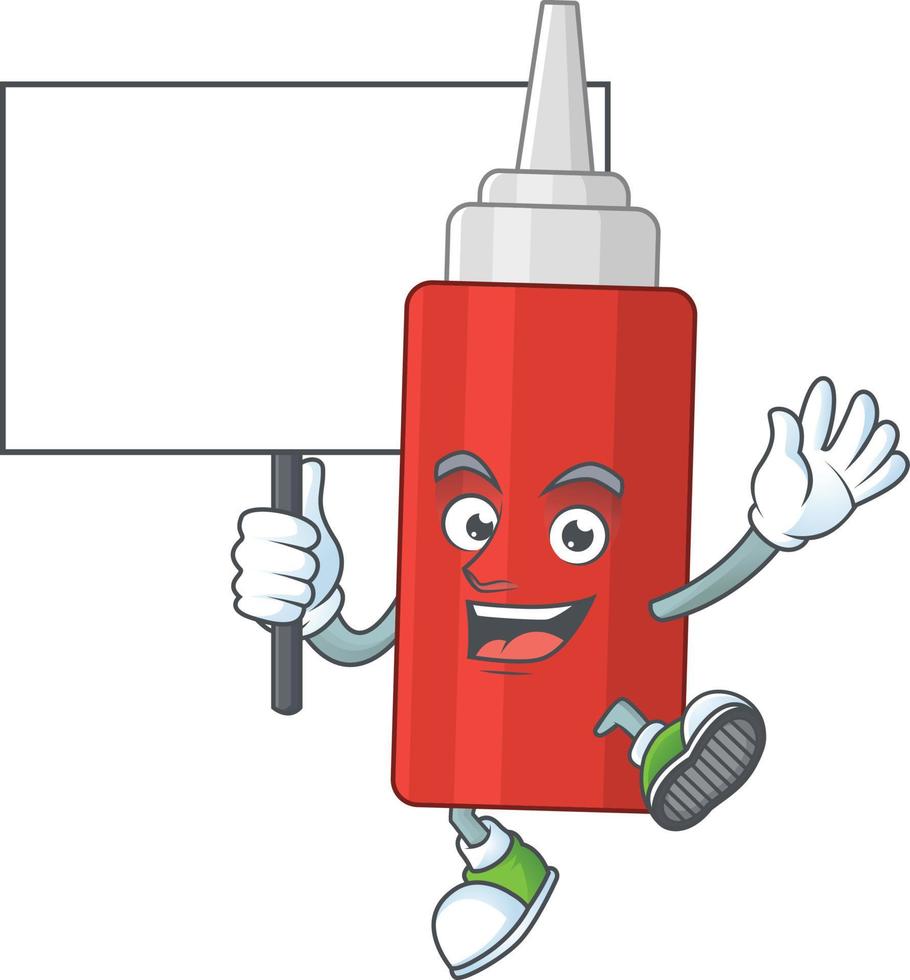 Cartoon character of sauce bottle vector