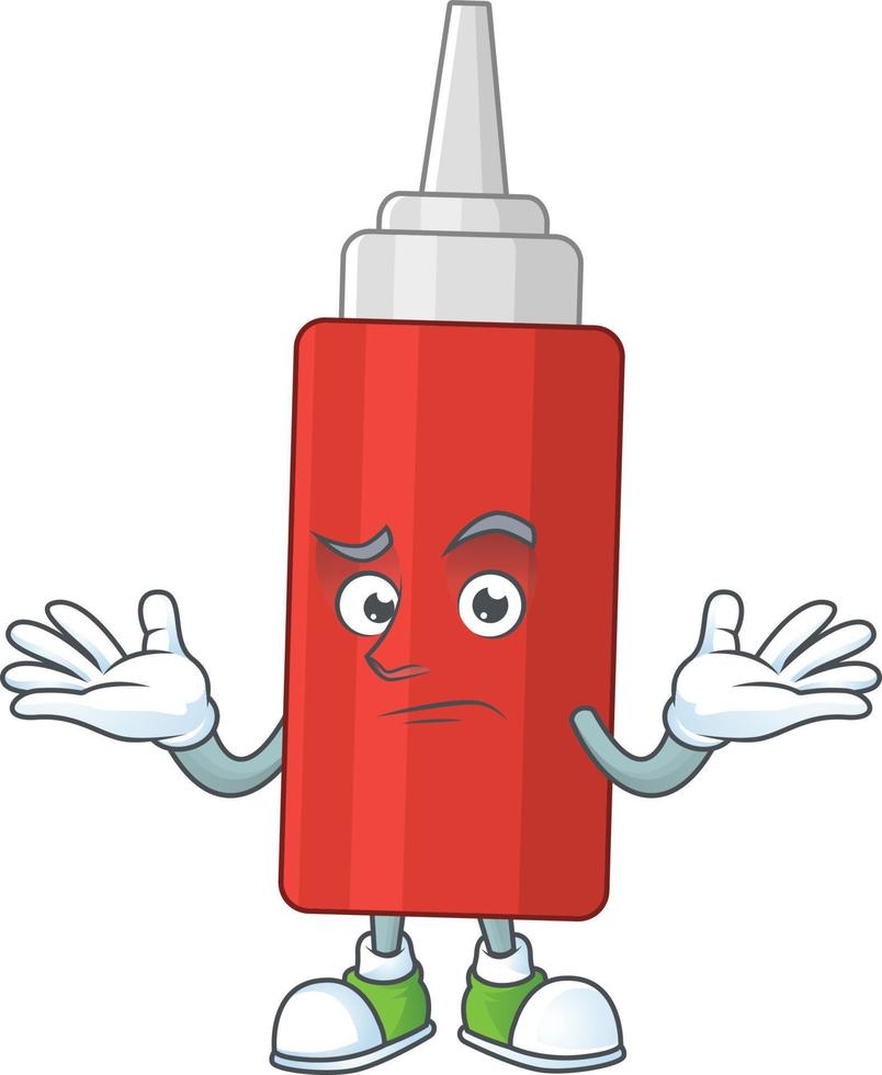 Cartoon character of sauce bottle vector