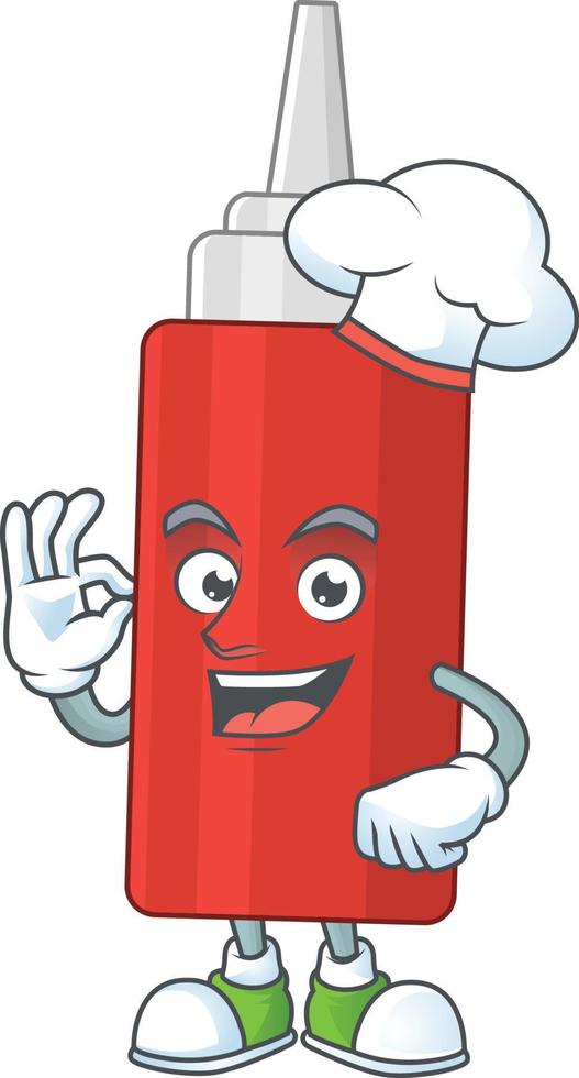Cartoon character of sauce bottle vector