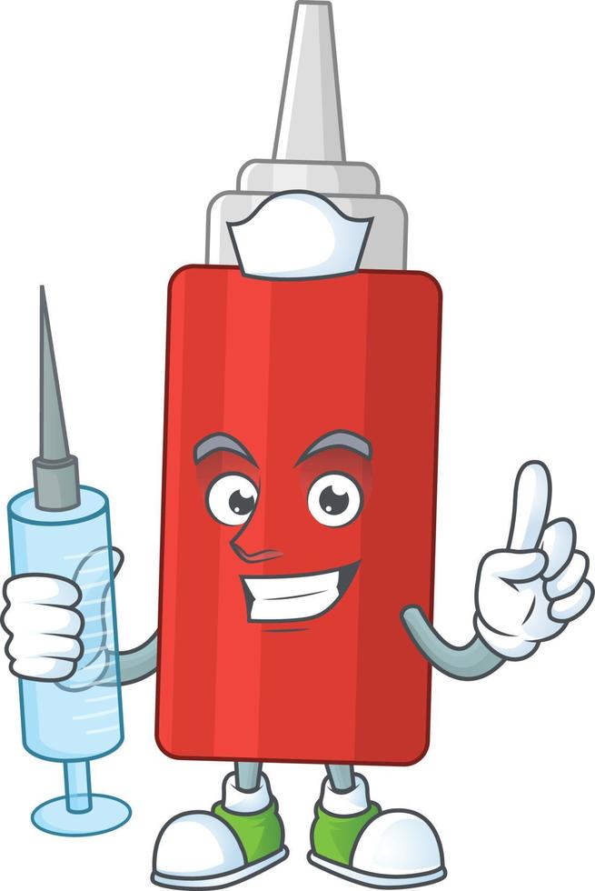 Cartoon character of sauce bottle vector