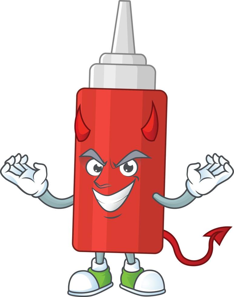 dibujos animados personaje de salsa botella vector