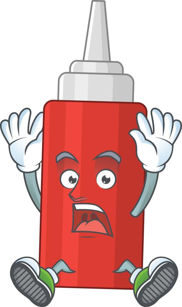 Cartoon character of sauce bottle vector