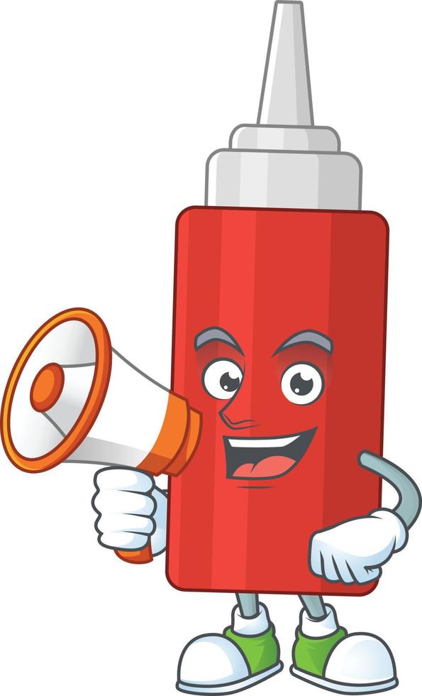 Cartoon character of sauce bottle vector