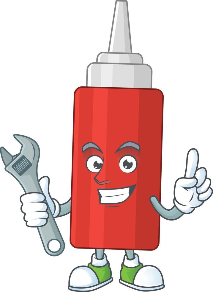 Cartoon character of sauce bottle vector