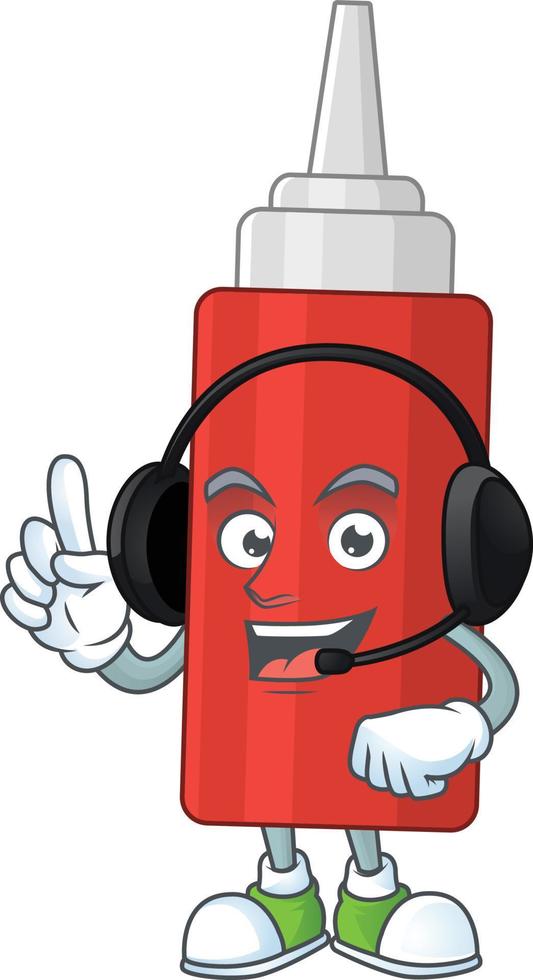 Cartoon character of sauce bottle vector