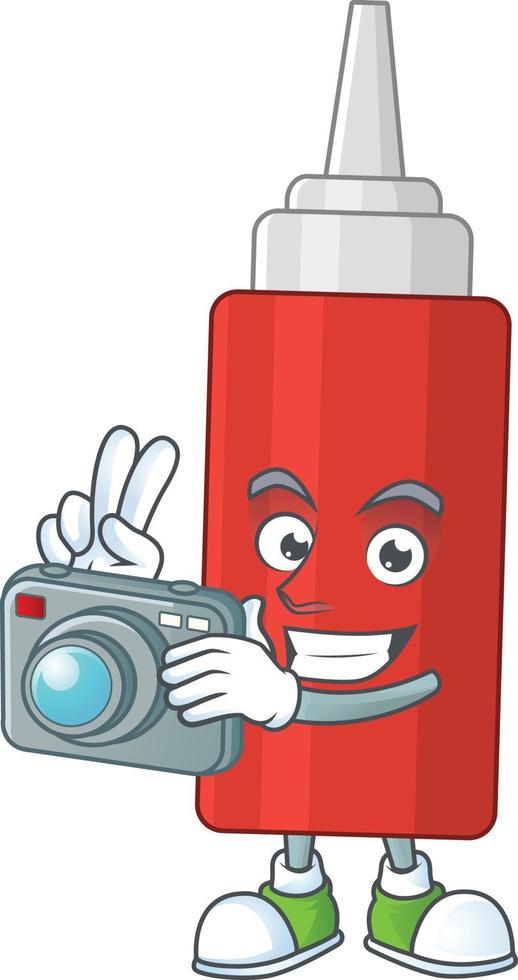 Cartoon character of sauce bottle vector