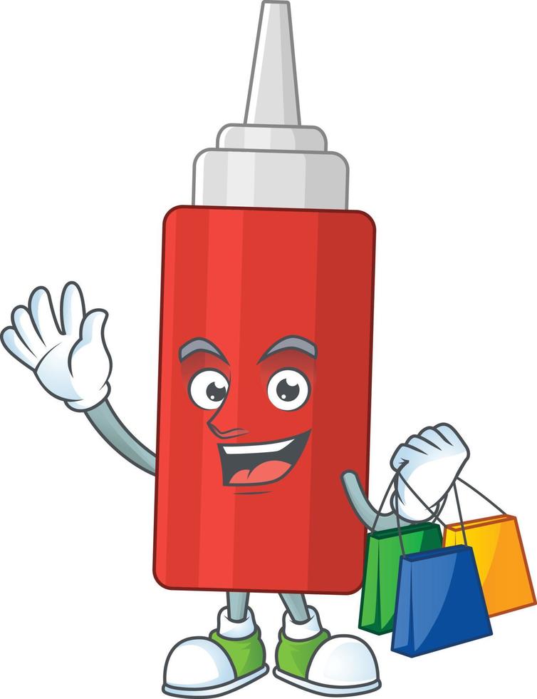 Cartoon character of sauce bottle vector