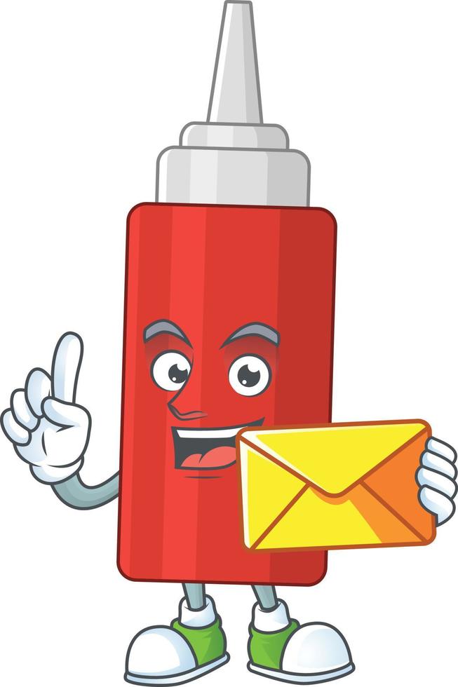 Cartoon character of sauce bottle vector