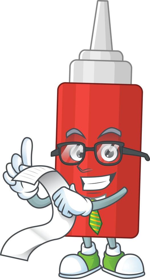 Cartoon character of sauce bottle vector