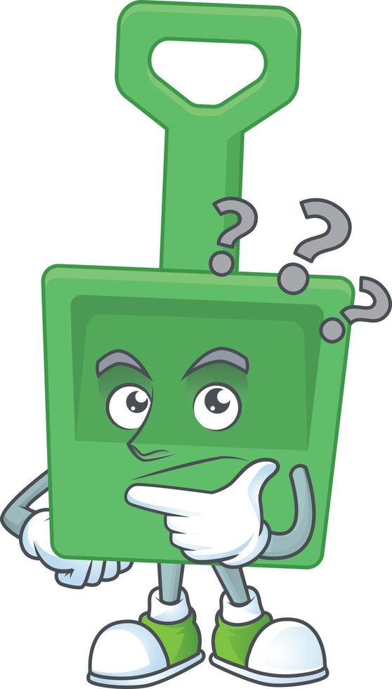 Cartoon character of green sand bucket vector