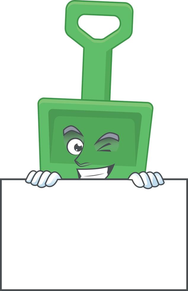 Cartoon character of green sand bucket vector