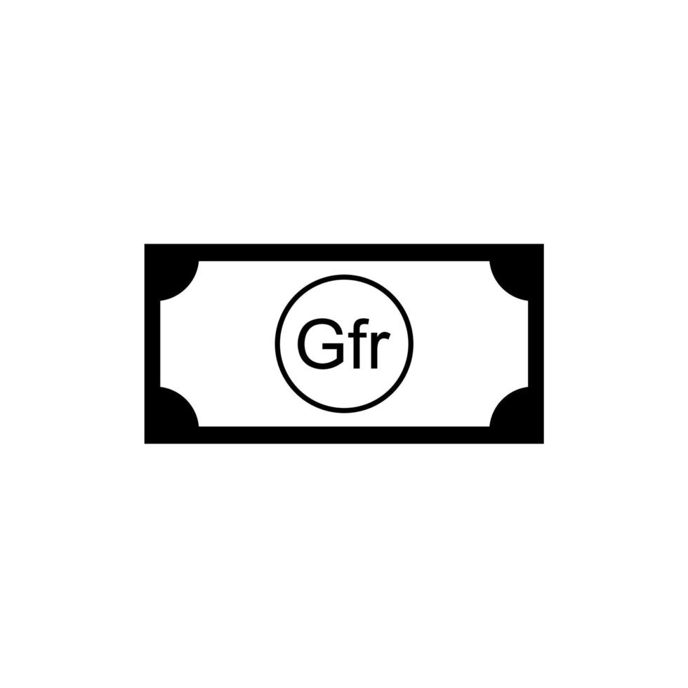 Republic of Guinea Currency symbol, Guinean Franc Icon, GNF Sign. Vector Illustration