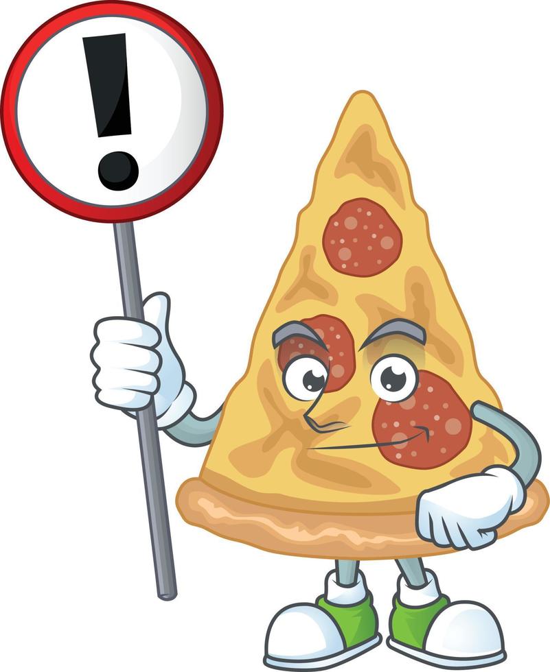 Cartoon character of slice of pizza vector