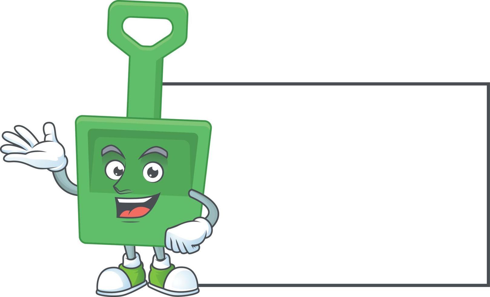 Cartoon character of green sand bucket vector