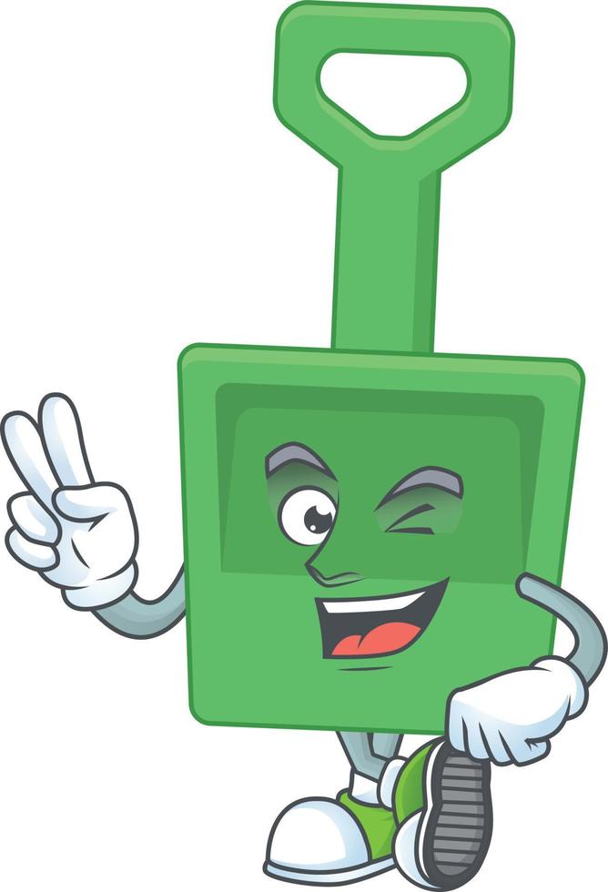 Cartoon character of green sand bucket vector