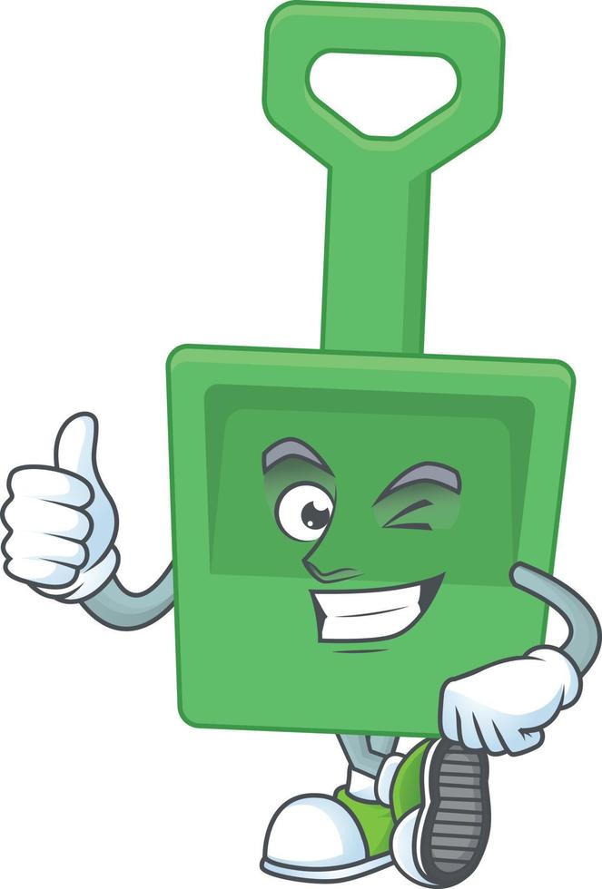 Cartoon character of green sand bucket vector