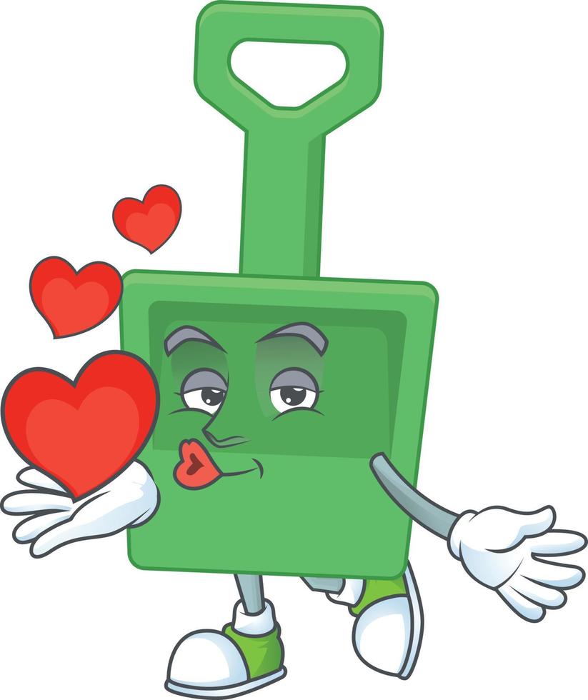Cartoon character of green sand bucket vector