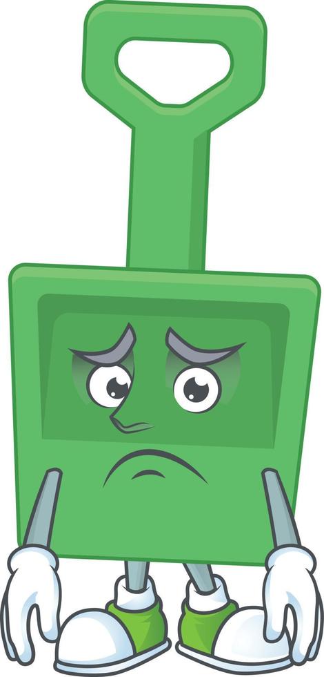 Cartoon character of green sand bucket vector
