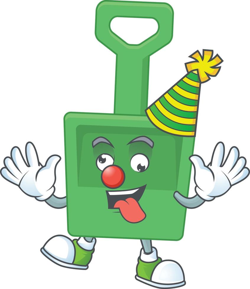 Cartoon character of green sand bucket vector