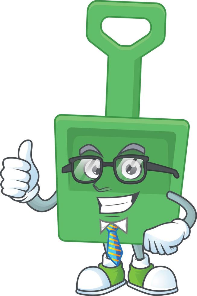 Cartoon character of green sand bucket vector