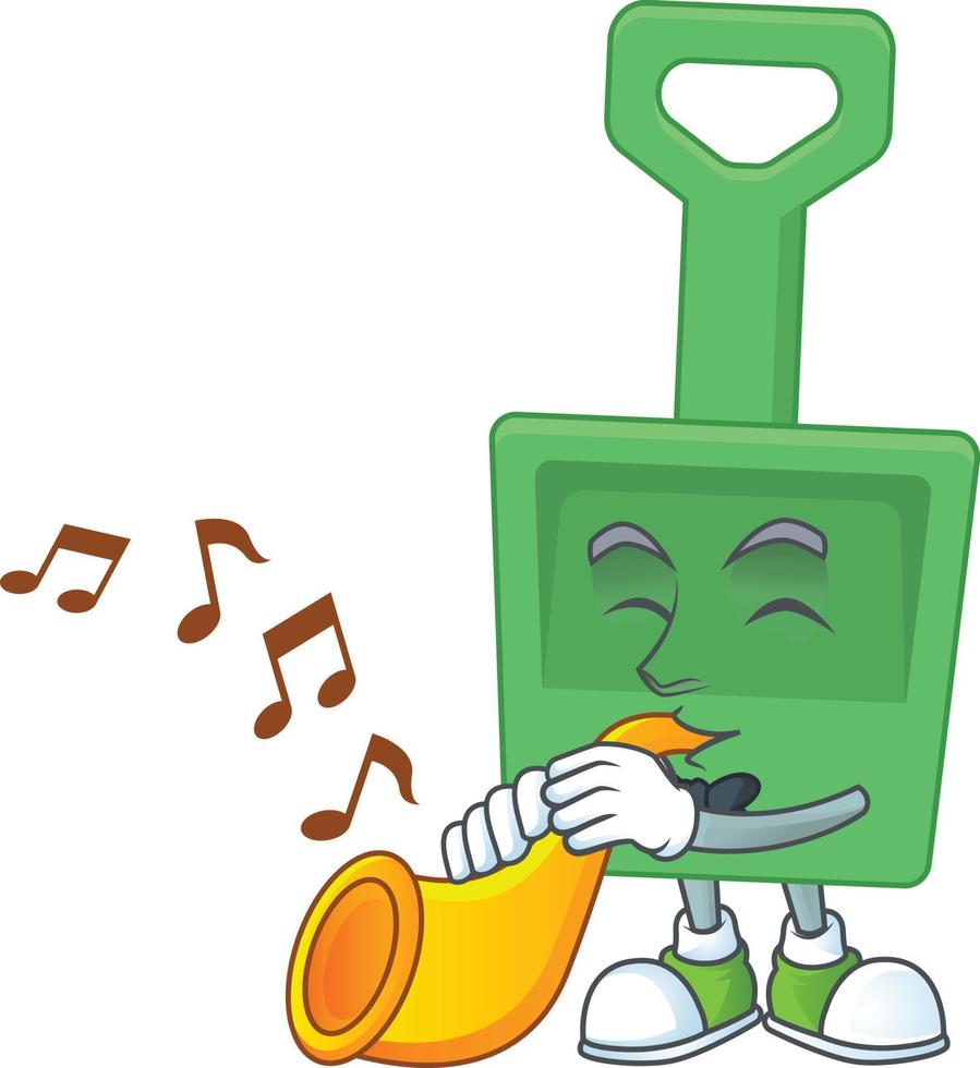 Cartoon character of green sand bucket vector