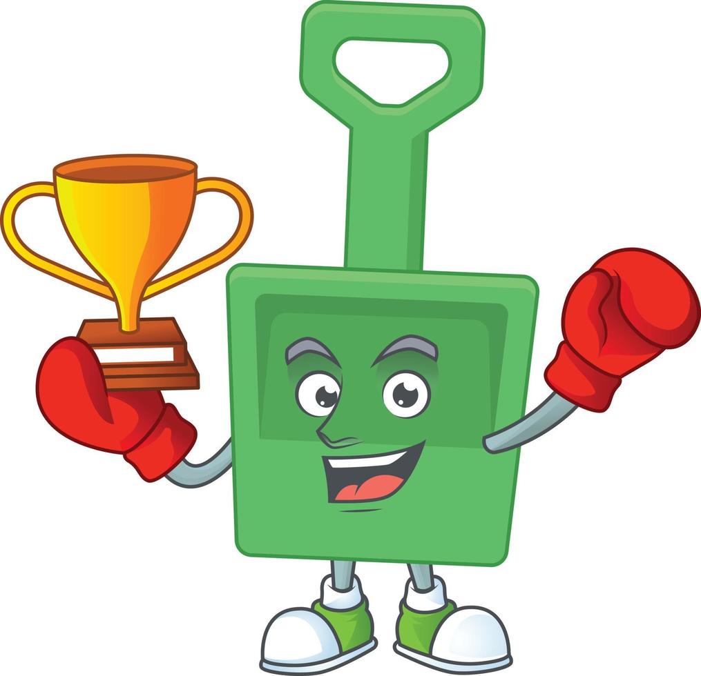 Cartoon character of green sand bucket vector