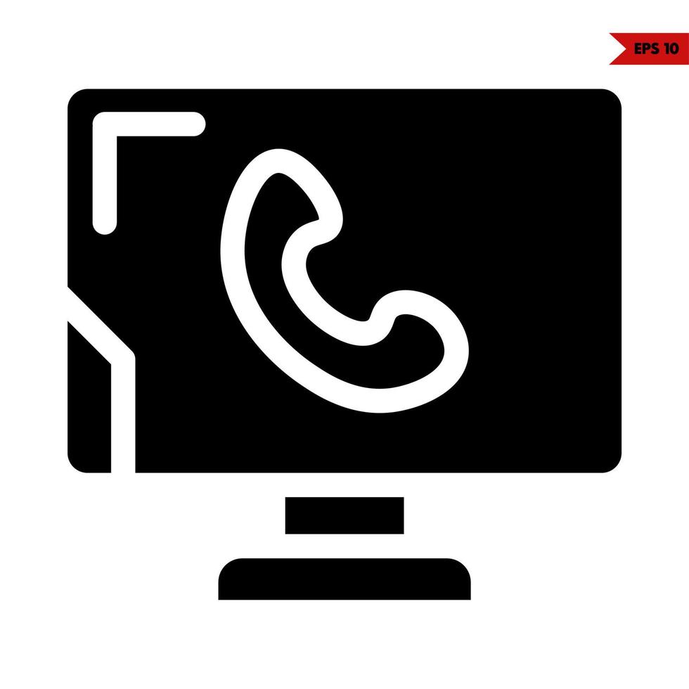 cell phone in monitor computer glyph icon vector