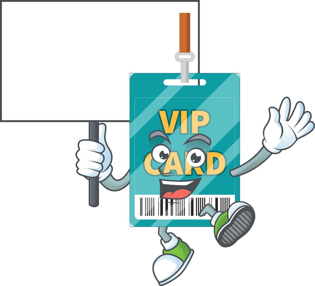 Cartoon character of VIP pass card vector