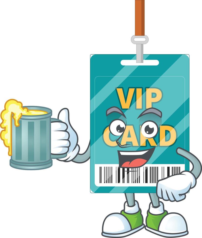 Cartoon character of VIP pass card vector