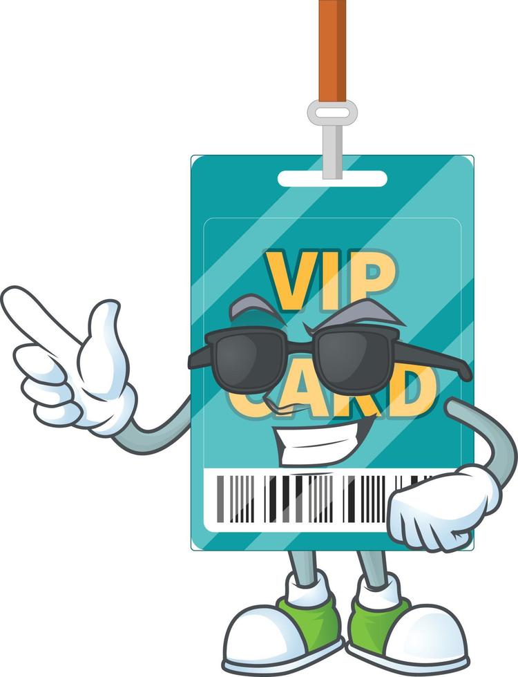 Cartoon character of VIP pass card vector