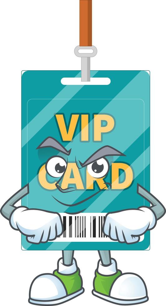 Cartoon character of VIP pass card vector