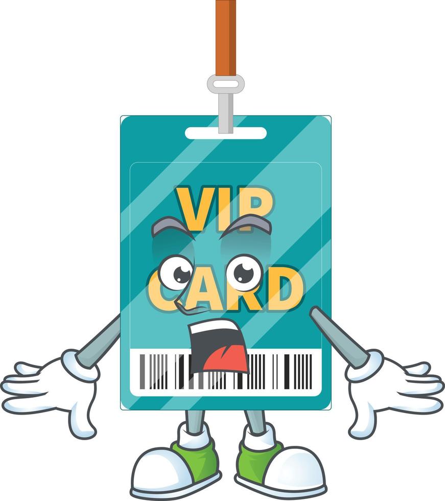 dibujos animados personaje de VIP pasar tarjeta vector