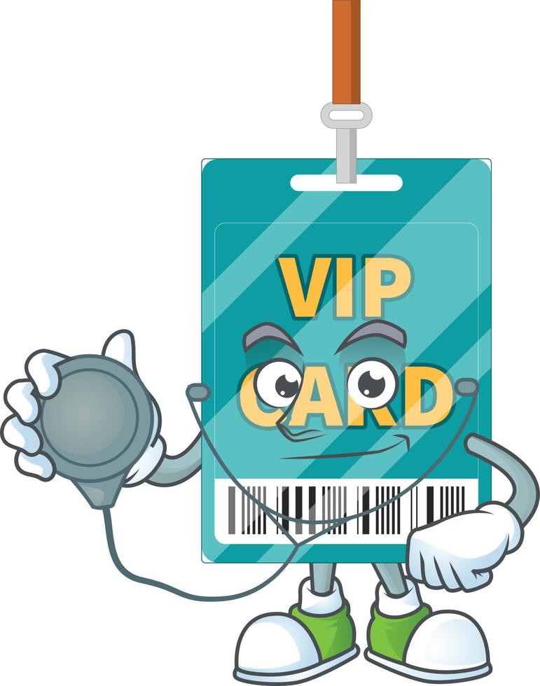 Cartoon character of VIP pass card vector