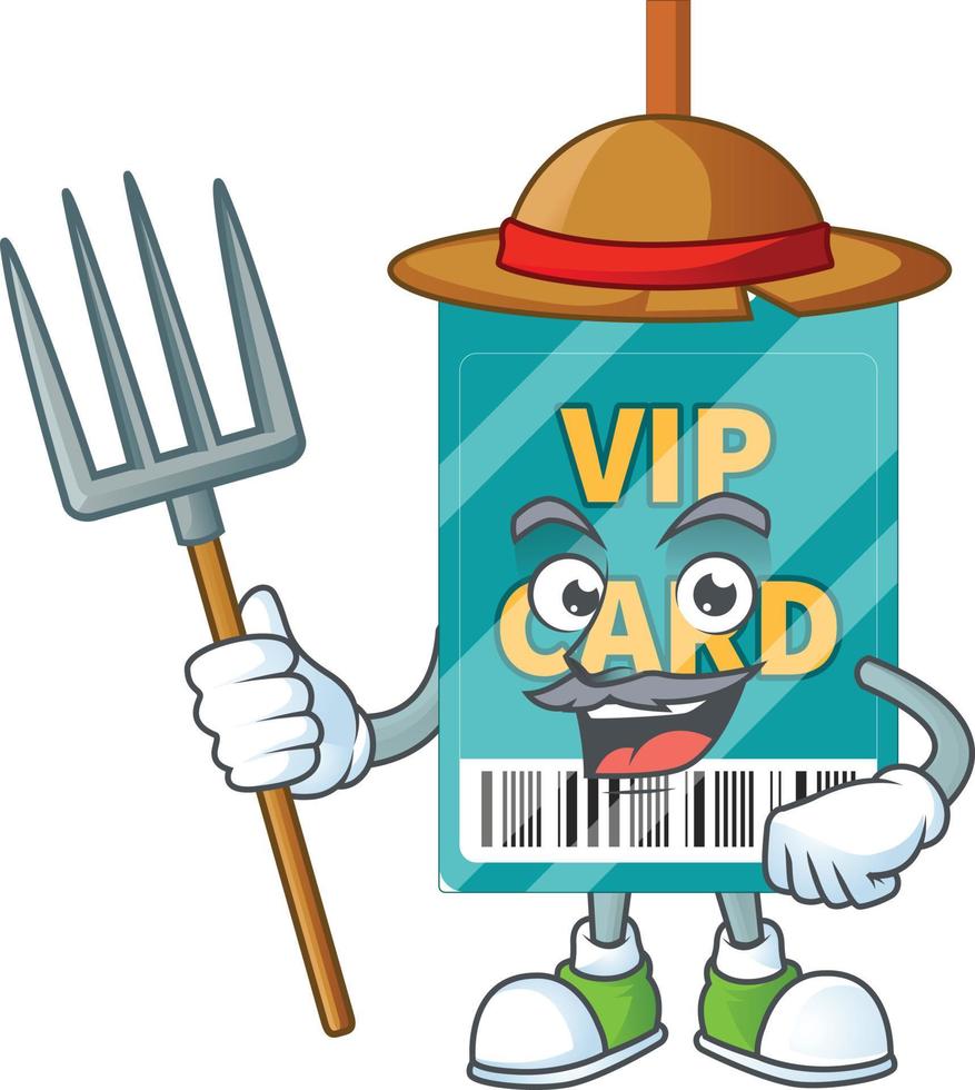 Cartoon character of VIP pass card vector