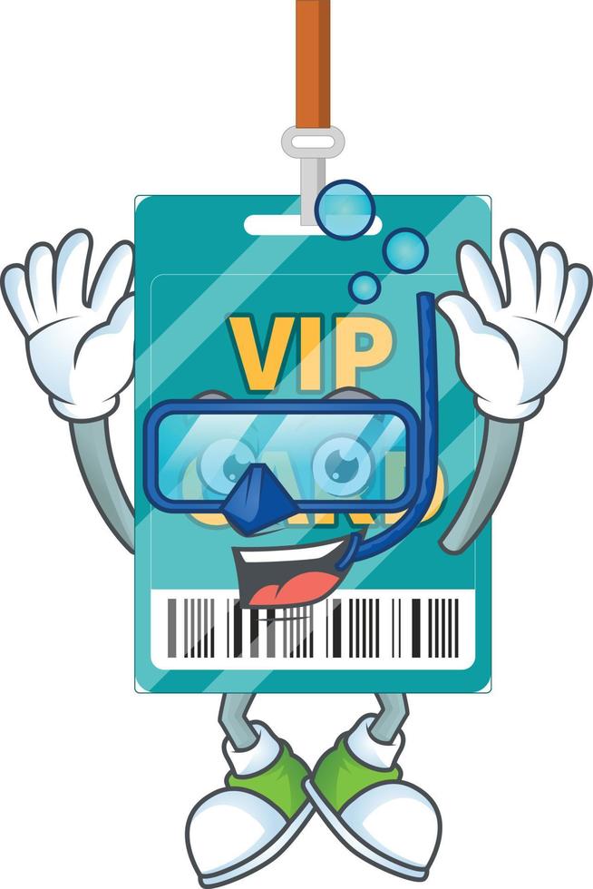 dibujos animados personaje de VIP pasar tarjeta vector