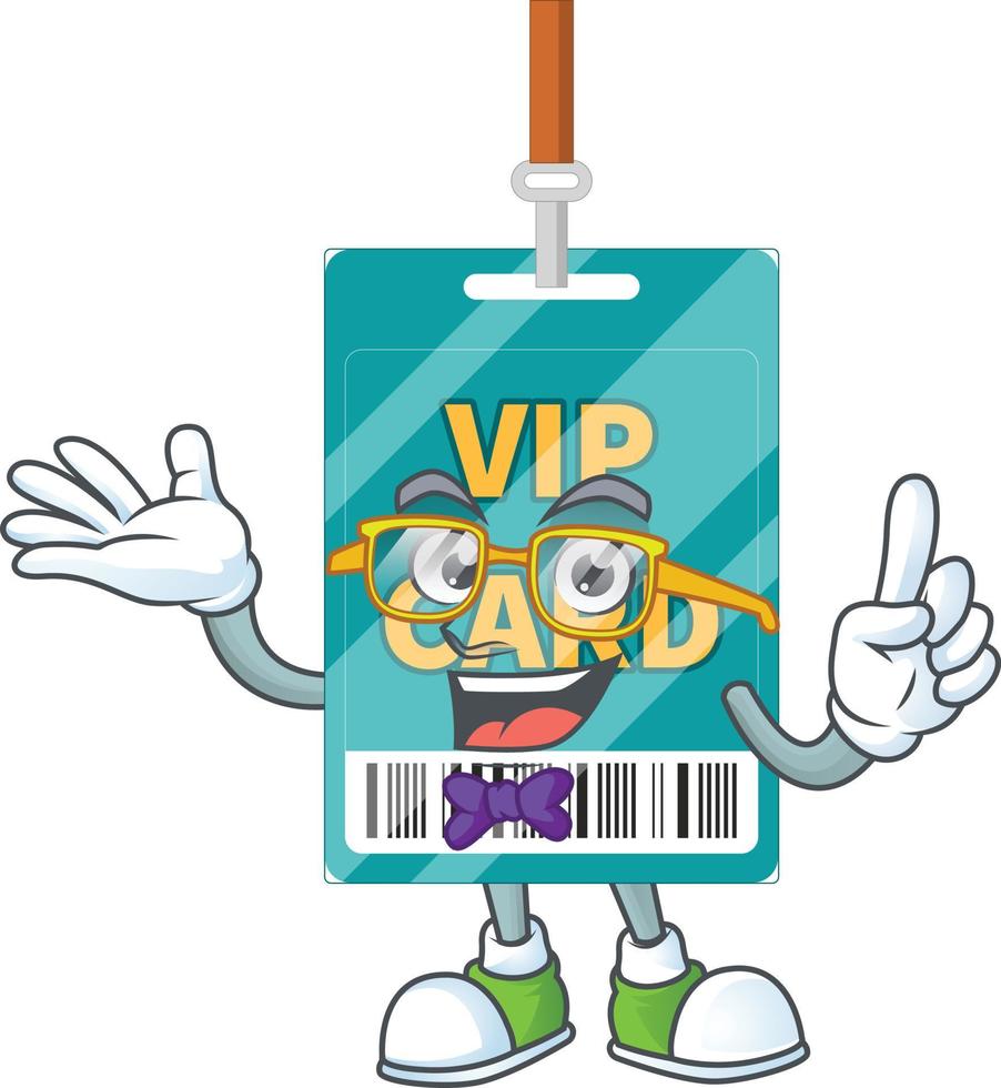 dibujos animados personaje de VIP pasar tarjeta vector