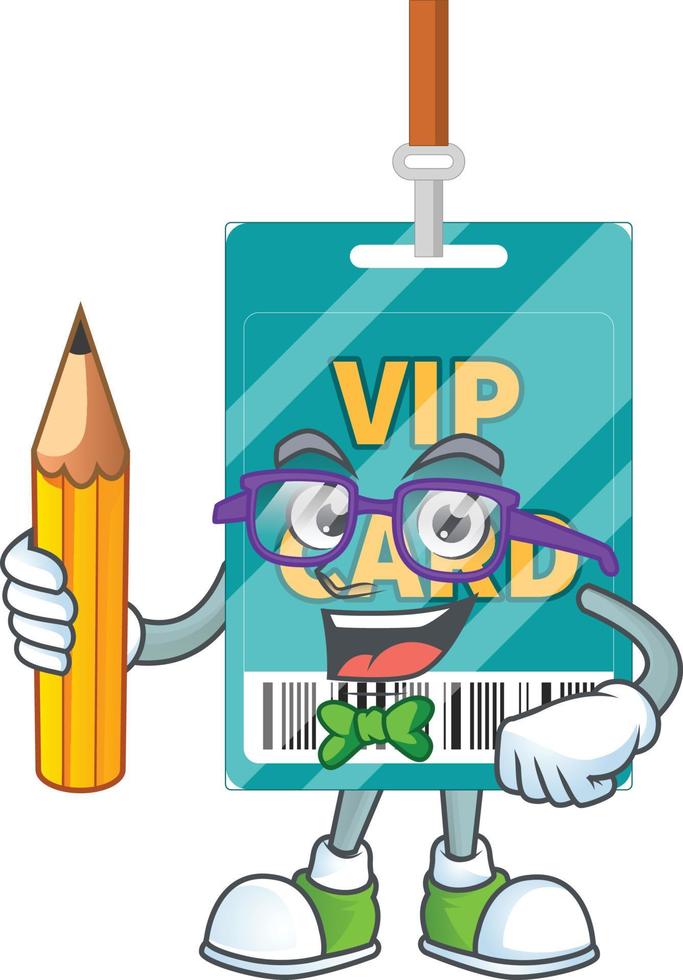 Cartoon character of VIP pass card vector