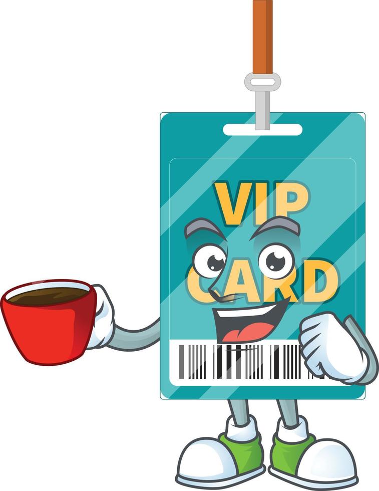Cartoon character of VIP pass card vector