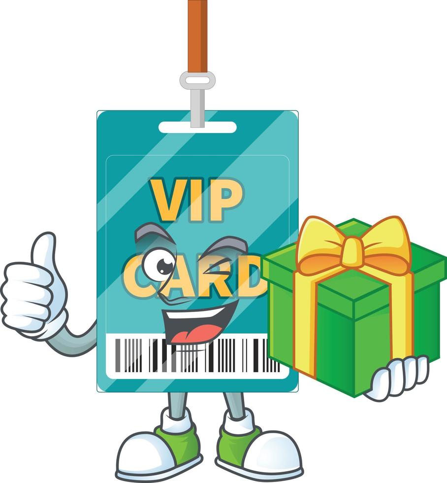 Cartoon character of VIP pass card vector