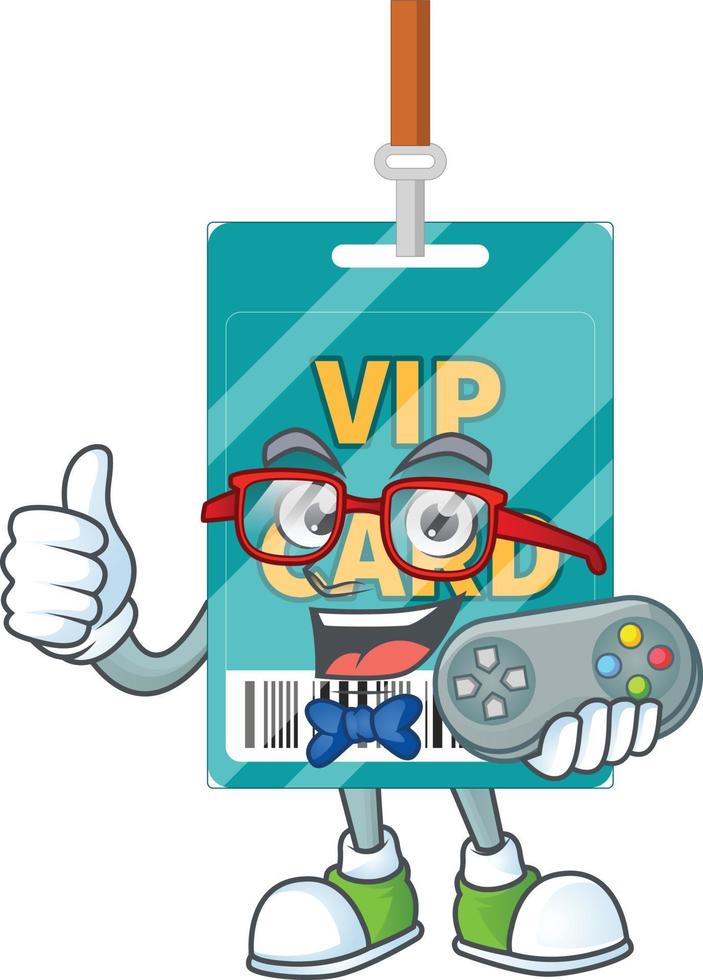 Cartoon character of VIP pass card vector