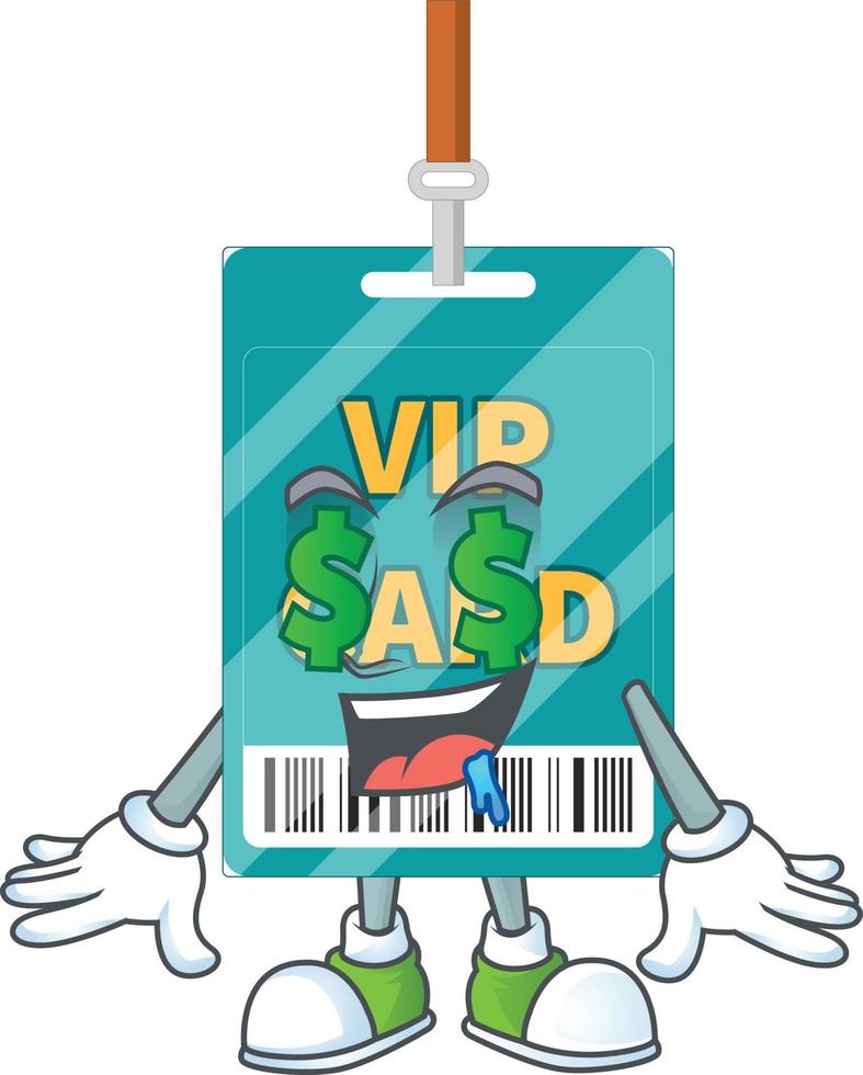 Cartoon character of VIP pass card vector